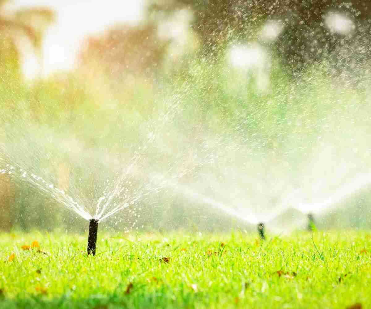 Installed sprinklers and irrigation system in a Las Vegas property.